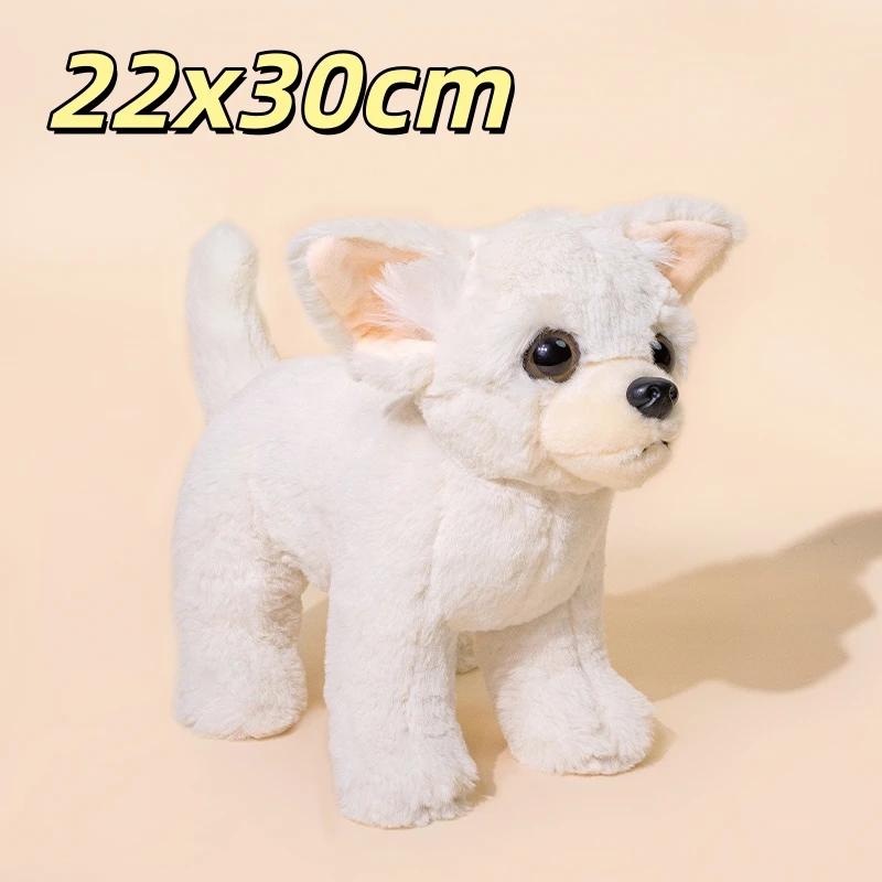 Multi Breed Realistic Dog Plush Figurine French Bulldog Chihuahua Border Collie Soft Fluffy Stuffed Animal Puppy Doll