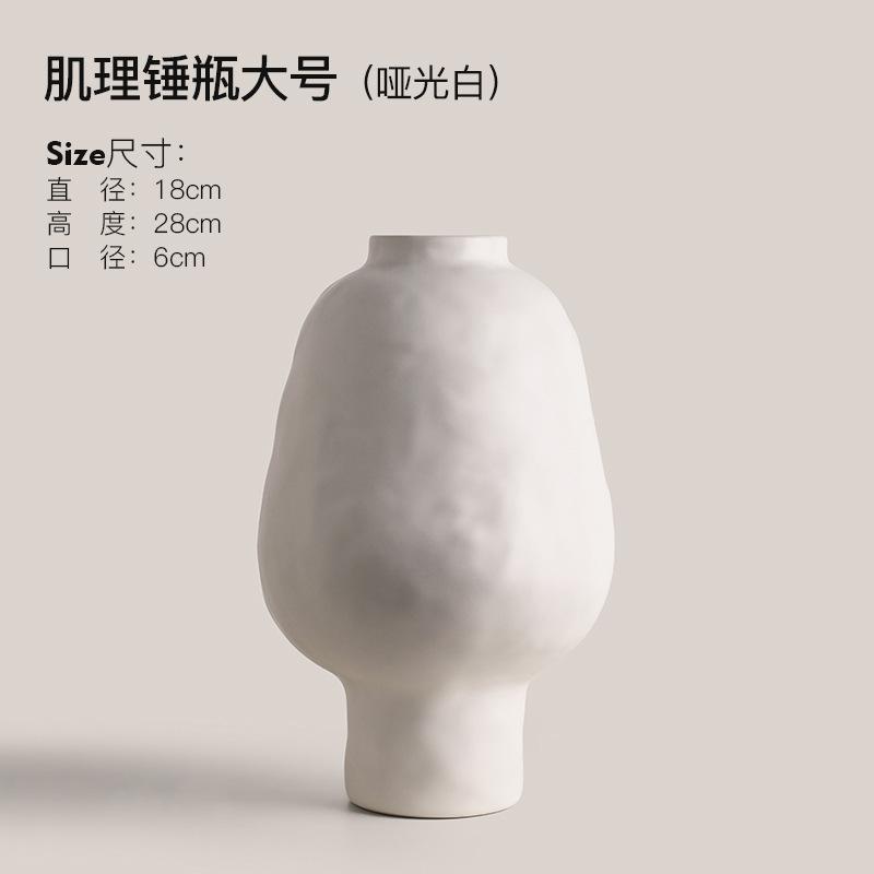 Ceramic Vase Red Chinese-style Retro Can Flower Vase Handmade Porcelain Vase Flowerpot Flower Arrangement Accessories белый
