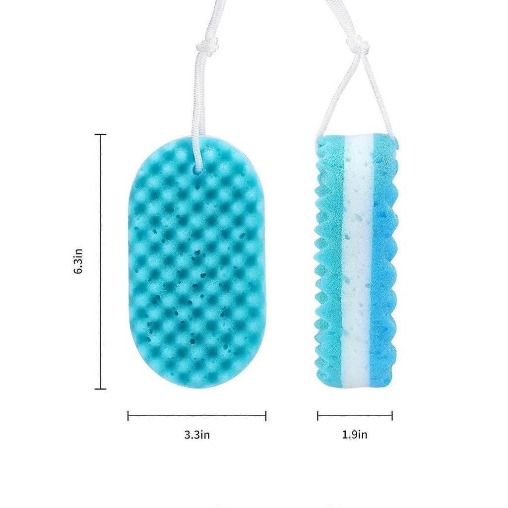 3 Pieces Soft Bath Foam Sponge Exfoliating Body Shower Sponge Double-Sided Fiber Sponges for Women and Men