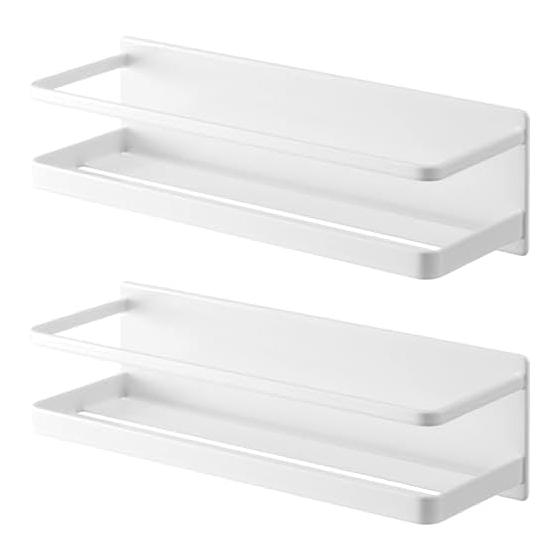 Yamazaki Jitsugyo (Yamazaki) Magnetic Bathroom Rack Wide [Set of 2] Bathroom Rack Bathroom Storage with Hook MIST MIST White 4237