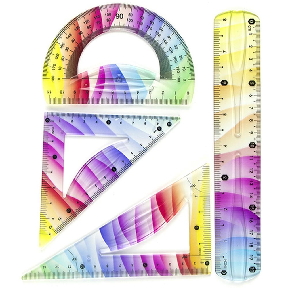 Flexible Rulers Set Geometry Tools Plastic Ruler Perfect For Art