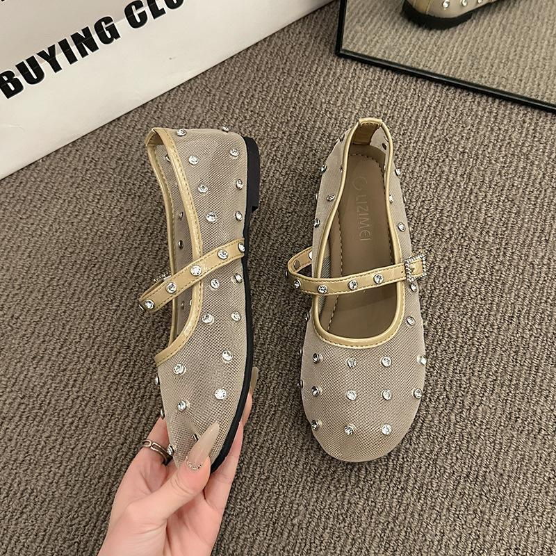Mary Jane shoes small skirt 2025 ballet fisherman shoes breathable with summer single shoes new beanie shoes mesh women