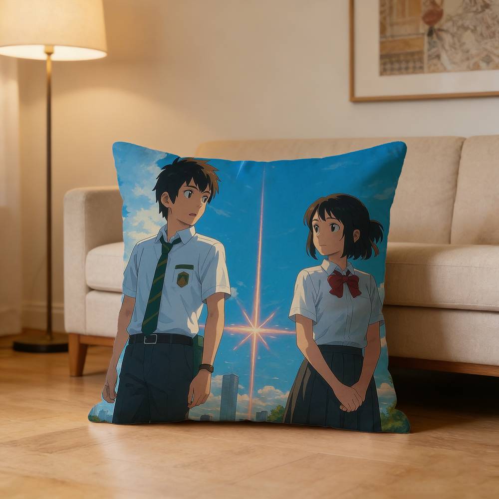 Classic Anime Your Name Pillow Case Pattern Printed Pillowcase For Living Room Sofa Cushion Cover