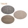 PVC Woven Table Mats Ellipse Solid Color Non-slip Waterproof Wear-resistant Heat-resistant Bowl Pads Drink Cup Coasters for Kitchen Home Bar Dining