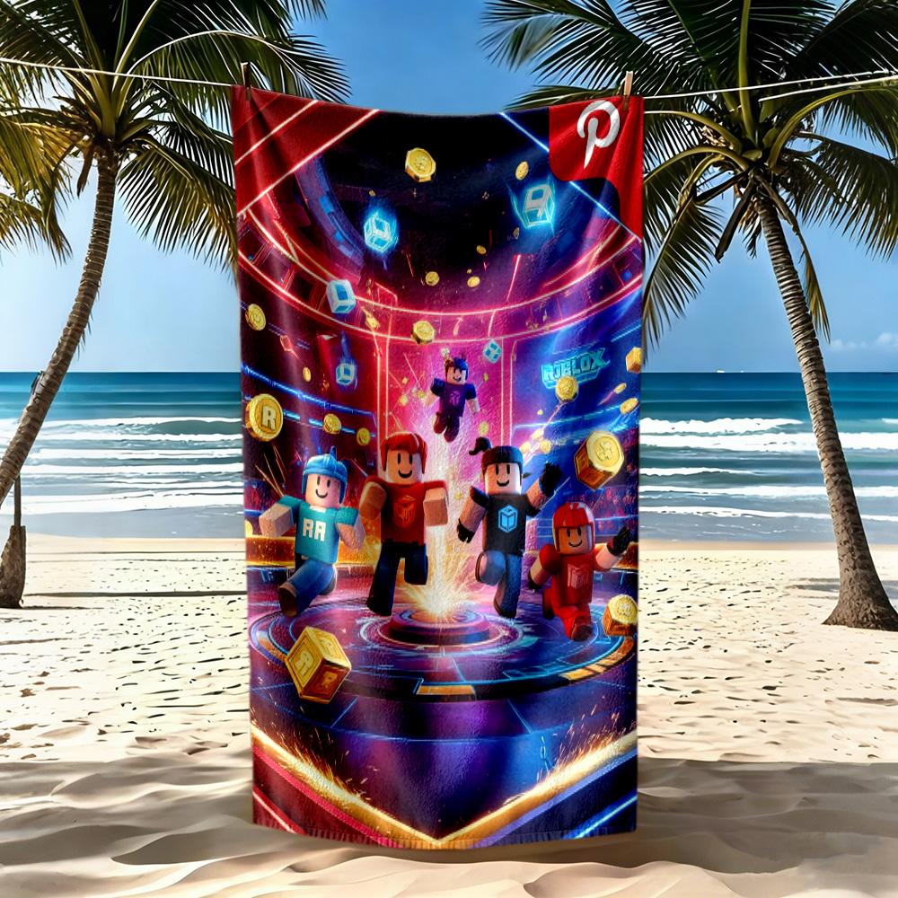 Roblox Beach Towel Soft Durable Quick-Dry Comfortable Lightweight Suitable for Sports, Travel, Swimming, Yoga, Bathroom, Beach, And Pool