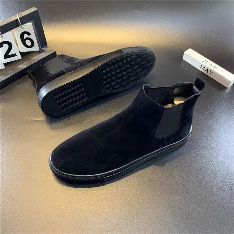 Fashion Faux Suede Leather Men's Boots High Quality Men Working Boots Brand Designer Casual Shoes British Style Ankle Botas Para Hombre