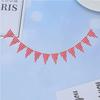 Tecido Vermelho Branco Xadrez Triângulo Bandeira Bandeirola Guirlanda Casamento Aniversário Carnaval Piquenique Festa ao Ar Livre Decoração de Bandeirolas