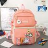 Set di Zaini in Tela da 4-5 Pezzi per Studenti: Design Carino con Carota e Coniglio, Perfetto per Bambine e Bambini delle Scuole Elementari e Medie