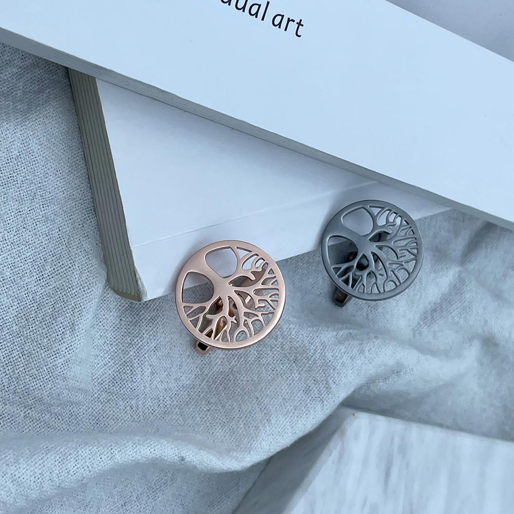Men's Cufflinks Luxury Round Tree of Life Cuff Links Shirt Cufflinks for Men Fashion Stainless Steel High Quality Birthday Gifts