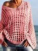 New Sexy Hollow Knit Sun Protection Shirt Summer Vacation Knit Top for Women Spring and Summer Outerwear Beach Cover-up Loose Top