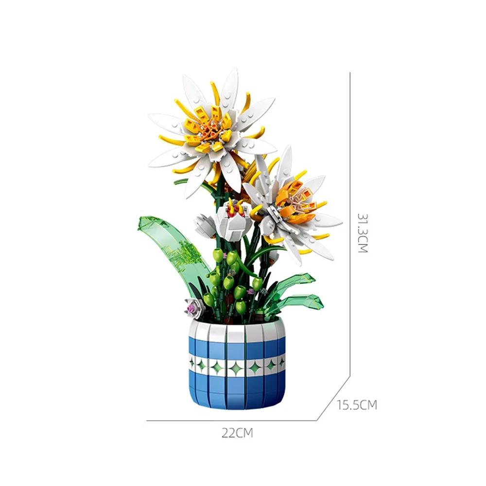 KNEW BUILT DIY Everlasting Flower Bouquet Building Block Toy-Endless Creativity in AssemblingGirls' FavoriteSpace Adornment