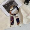 Long silk scarf, new thin and narrow decorative scarf, multi-purpose headscarf, headband, hair tie, bag streamer, gift box strap.