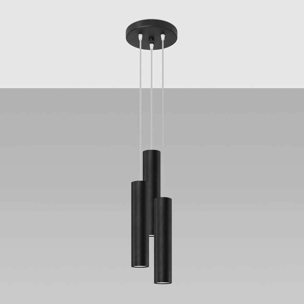 Lampa Wisząca Lagos 3 Gu10 Czarny Sollux Sl.1079