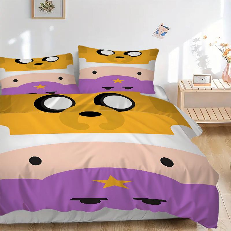 

3pcs Adventure Time Duvet Cover Set (1 Duvet Cover + 2 Pillowcases, No Core) - Comfortable, And Breathable Bedroom Decoration yy251104058 135x200cm