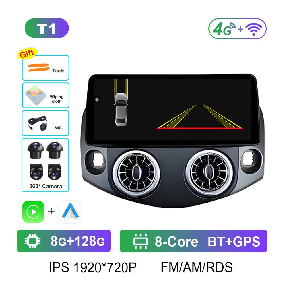 DSP Stereo GPS Navigation for Toyota RAV4 2007 2008 2009 2010 - 2011 Wireless Carplay Android Intelligent System Head Unit WIFI