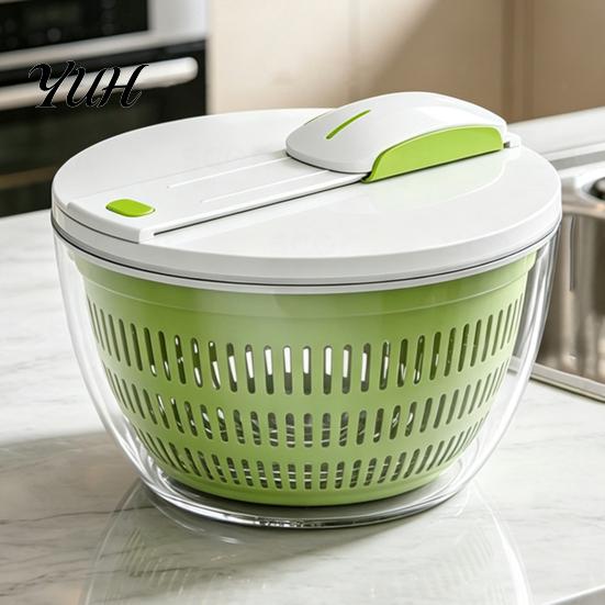 Kitchen Gadget for Lettuce Vegetable Salad Spinner, Detachable Bowl And Mesh Basket Design, Manual Spinner Vegetables Hand-Centrifugal Dehydration