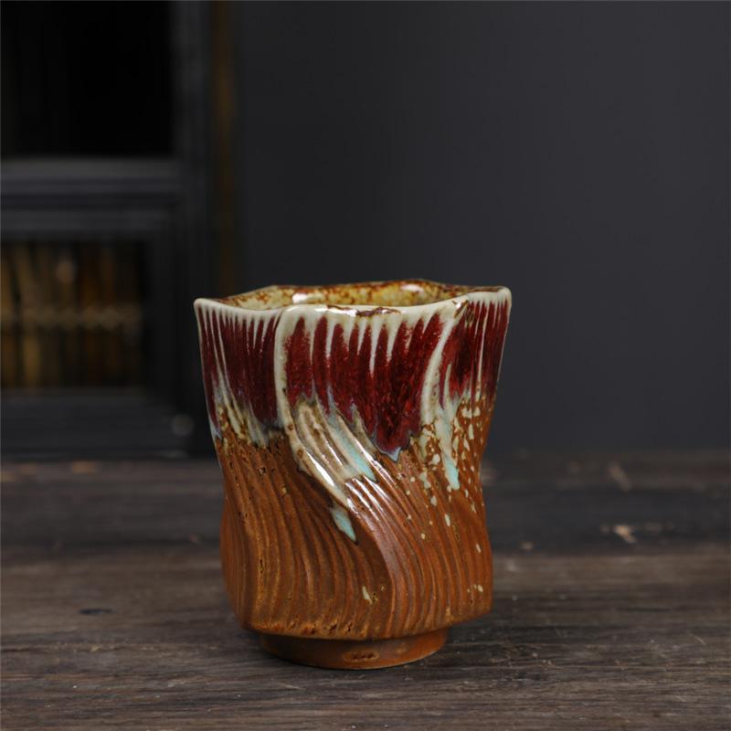 Ceramic Tea Cup Small Teacup Creative Teacup Retro Single Cup Tea Bowl Cup Coarse Pottery Master Cup