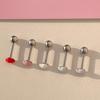 Women's Surgical Steel Cream Fondant Acrylic Heart Piercing