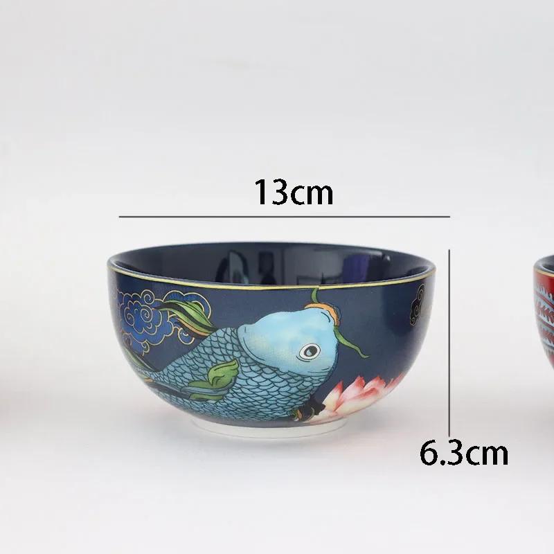 

Китайская классическая расписная керамическая тарелка с драконом и фениксом, декоративная обеденная тарелка, миска для риса, домашний десерт для послеобеденного чая и торта