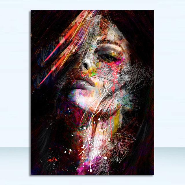 Abstract Graffiti Art Canvas Painting Pop Art Canvas Posters Modern Girls Wall Art Pictures For Living Room Wall Decor Background Wall Decoration
