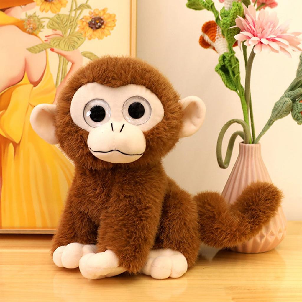 Kuscheltier Affenaugen - Plüschtier mit großen Glitzeraugen - Schmusetier für Kuscheltierliebhaber