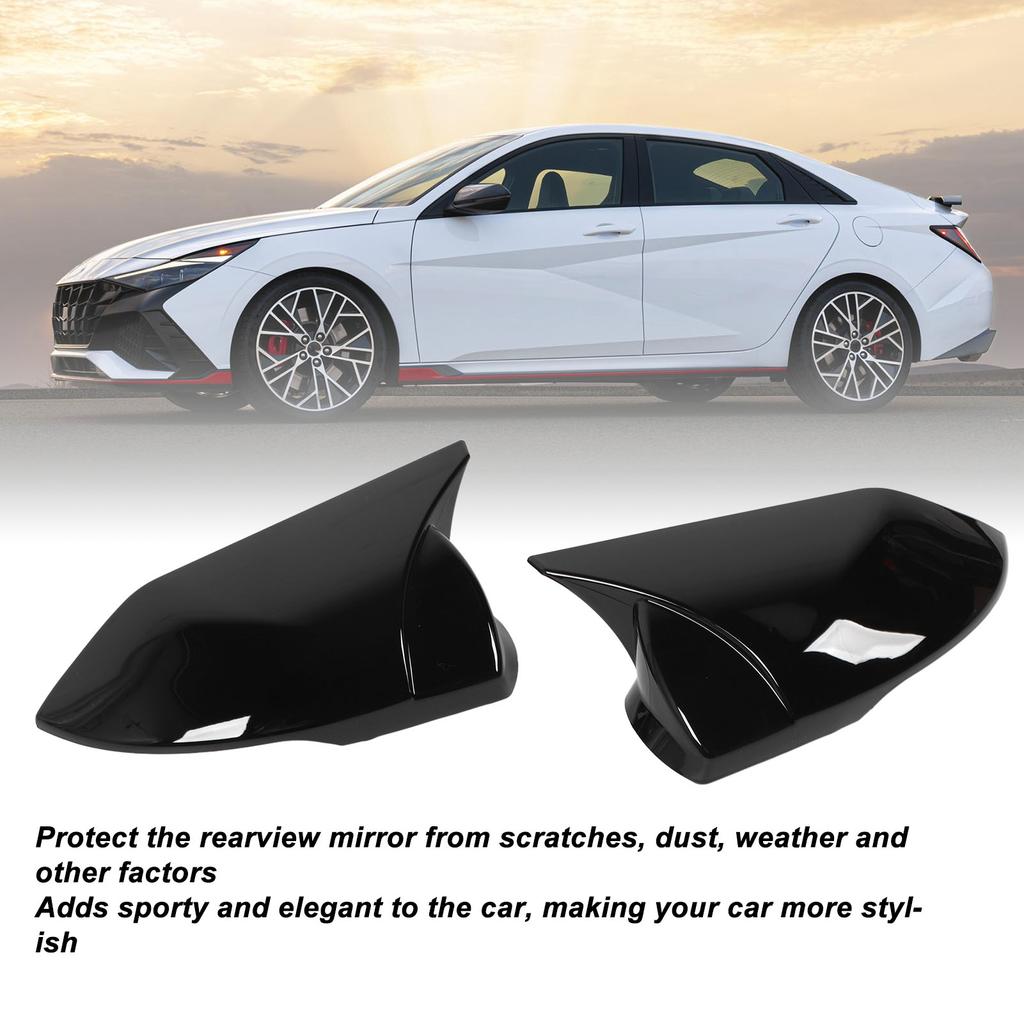 Car Side Mirror Cover 1 Pair Rearview Mirror  Gloss Black Side Mirror Cover Housing Replacement for Elantra CN7 2025 to 2025