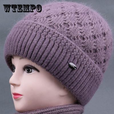 Winter Women Hat Plush Knitted Windproof Earmuffs Hats Outdoor Wool Thick Warm Woolen Caps Middle-aged and Elderly Hat