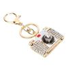 Key Ring CameraShaped with Rhinestone Decoration Keychain Craft Small Gift Pendant Bag Ornament
