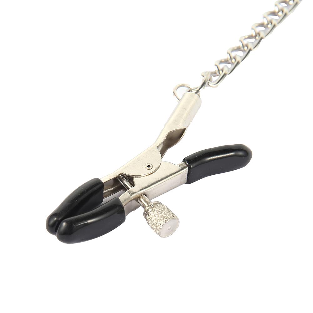 Fetish Adult Game Sex Toy for Women Metal Nipple Clamp with Chain Bondage Breast Labia Clip Stimulation Massager BDSM