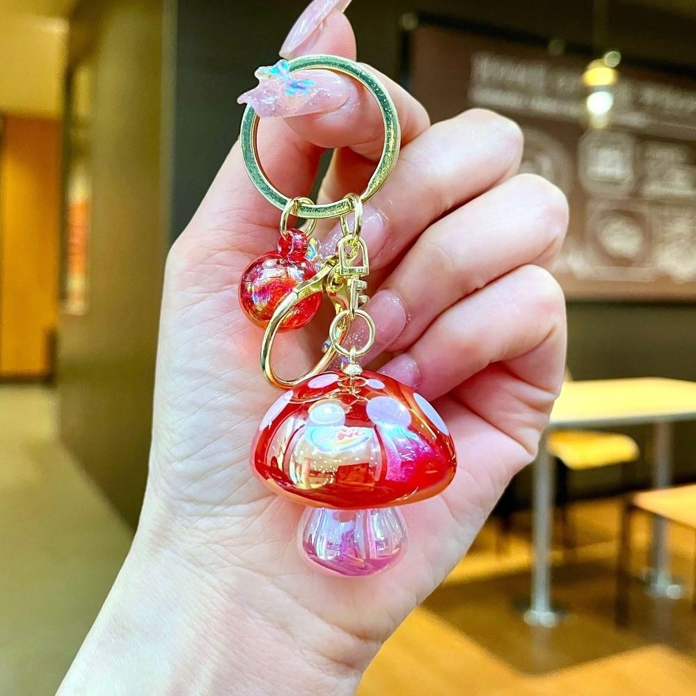 Ornaments Mushroom Pendant Acrylic Bag Hanging Pendant Cute Mushroom Keychain Gift