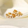 Youthway Stainless Steel Pearls C-shaped Ear Studs 18k PVD Gold Plated Tarnish Free Textured Occident Jewelry Women Gift 2025