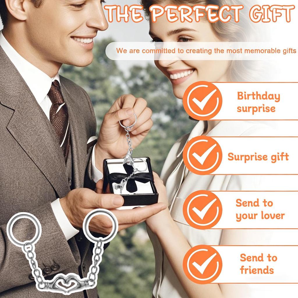 2pcs Magnetic Keychains For Couples, Perfect For Anniversaries/birthdays.