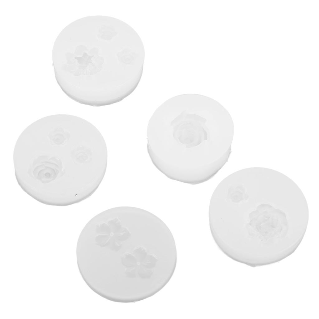 5Pcs Mini Flower Resin Molds Smoother Flexible Easy Demoulding Jewelry Making Tools for DIY