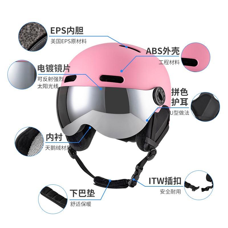 Unisex Ski Helmet With Integrated Goggles Winter Snowboarding Safety Gear EPS Foam CE Certified Adults