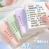 A7 80 Sheets Portable Pocket Notebook Simple Loose-leaf Square Notepad Horizontal Line Inner Page Memo Pad Diary Book
