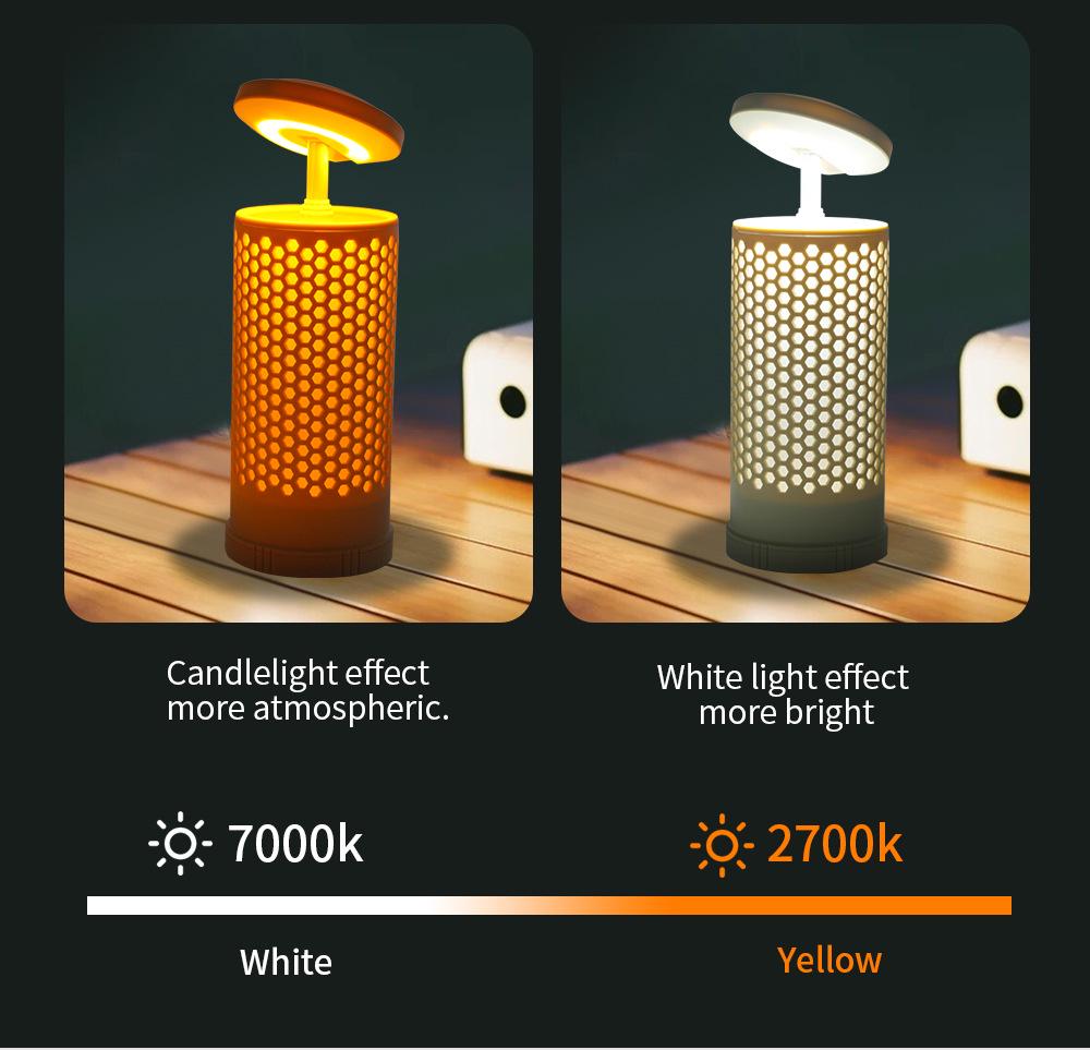 Rechargeable Telescopic Camping Lantern with Dual Color Temperature