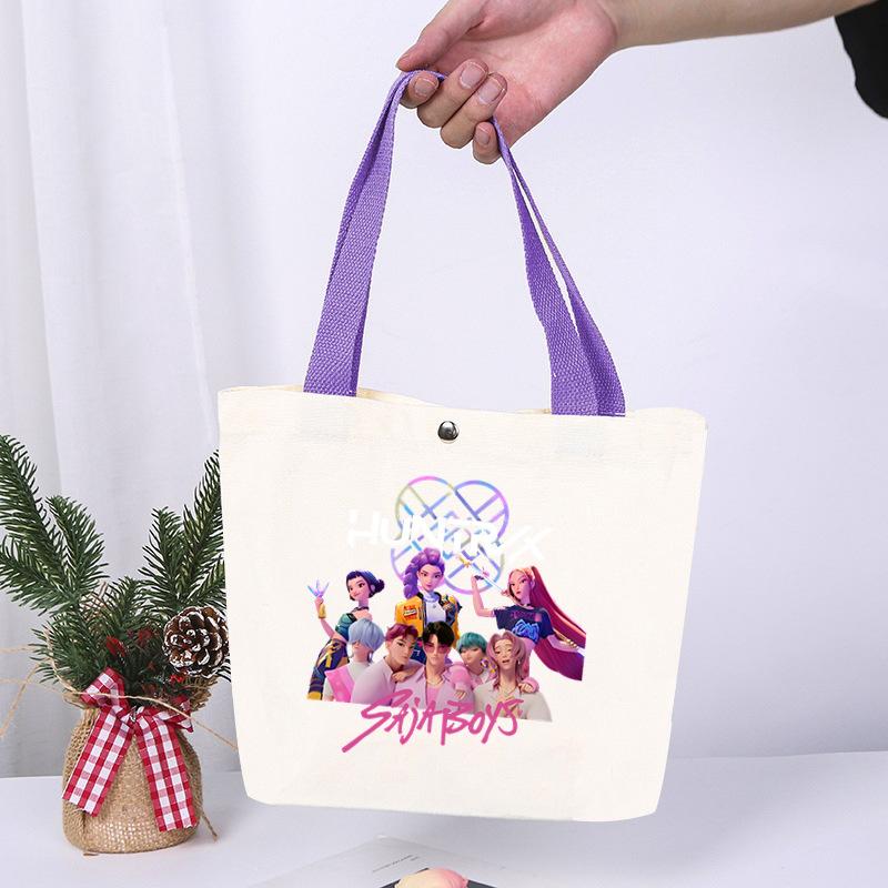 Anime Cartoon Print Student Commuting Trend Handbag Casual Lightweight Canvas Shoulder Bag