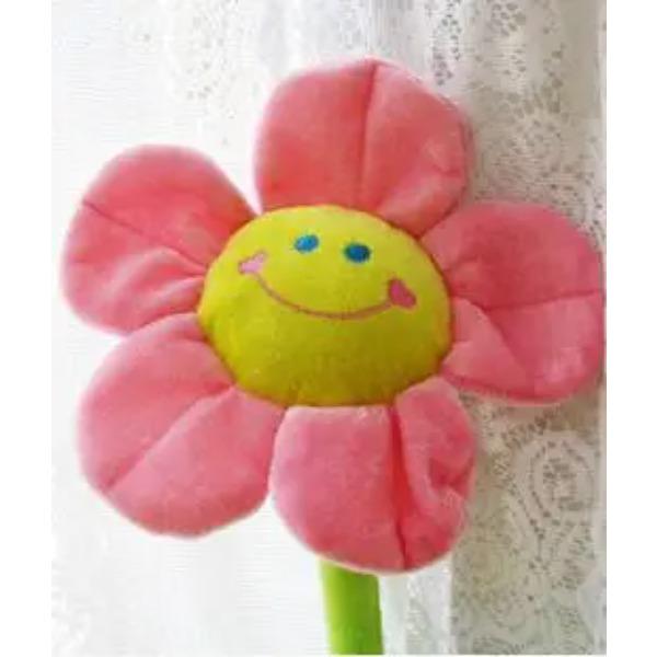 Cartoon Household Toys Multifunctional Smile Sunflowers Plush Plants Baby Bed Decoration Room Decoration Curtain Buckle Gift
