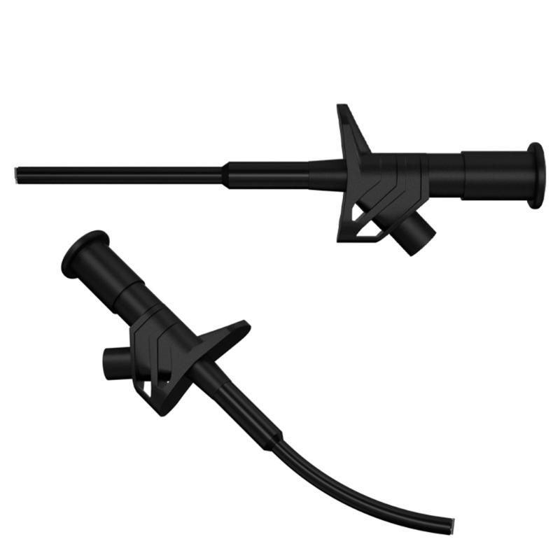 2pcs Test Grabbers Probe Quick Test Hook Clip Flexible Testing Probe with 4mm Banana Socket for Electronic Testing