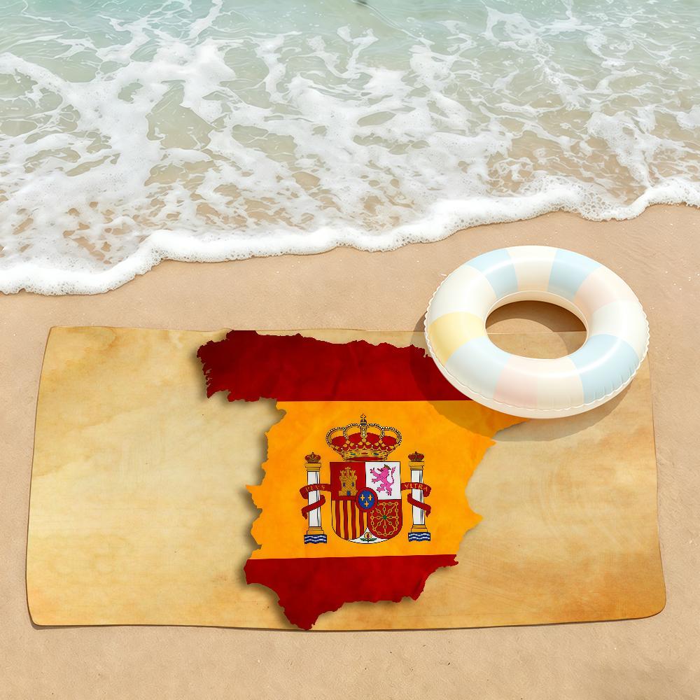 Flag of Espana Spainish Spain Towel Drying Bath Towel Applicable To Light Swimming Camping Yoga Beach Out