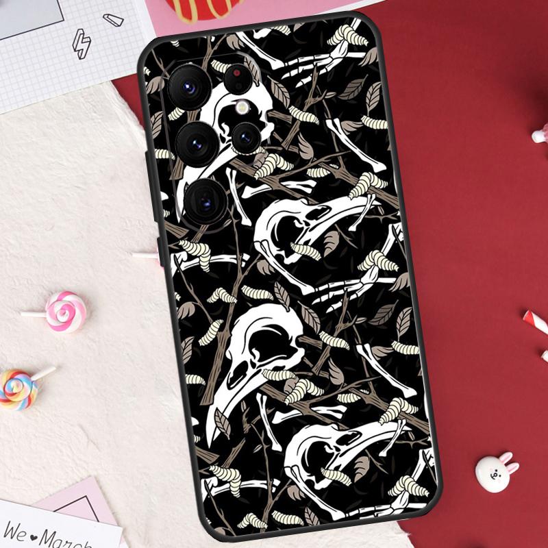 Raben Krähe Schädel Muster Hülle Für Samsung Galaxy S24 FE S20 FE S21 S22 S23 S25 S26 Ultra S10 Plus S25 FE Abdeckung Schale