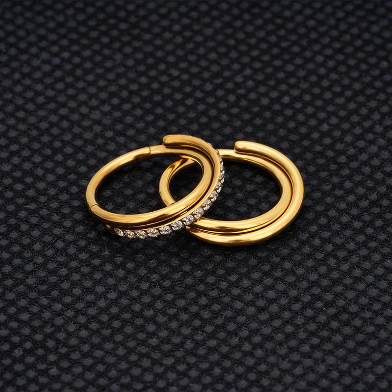 G23 16G Titan CZ Reihe Conch Nasenring Knorpel Hoop Daith Tragus Helix Lappen Ohrring Gelenkiges Segment Clicker Piercing Zirkon