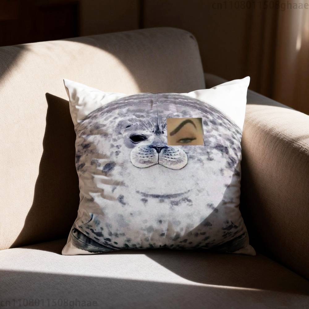 Säl Hav Söt Rolig Kuddfodral Soffa Vardagsrum Sovrum Sänggavel Ryggstöd Kudde Fyrkantig Kudde Sovtid
