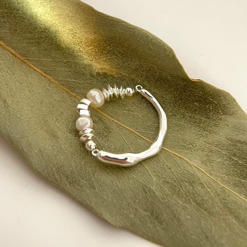 Pure Unique S925 Silver Geometric Design Ring Chic Accessory For Women Stylish