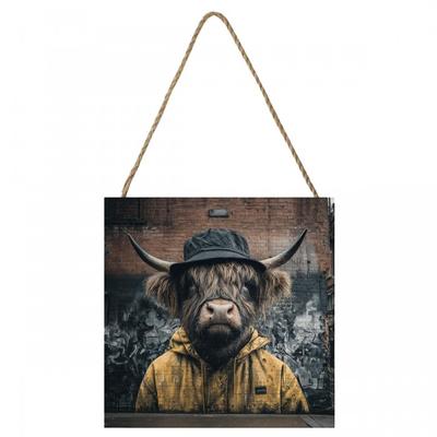 Noel Highland Cow Plaque