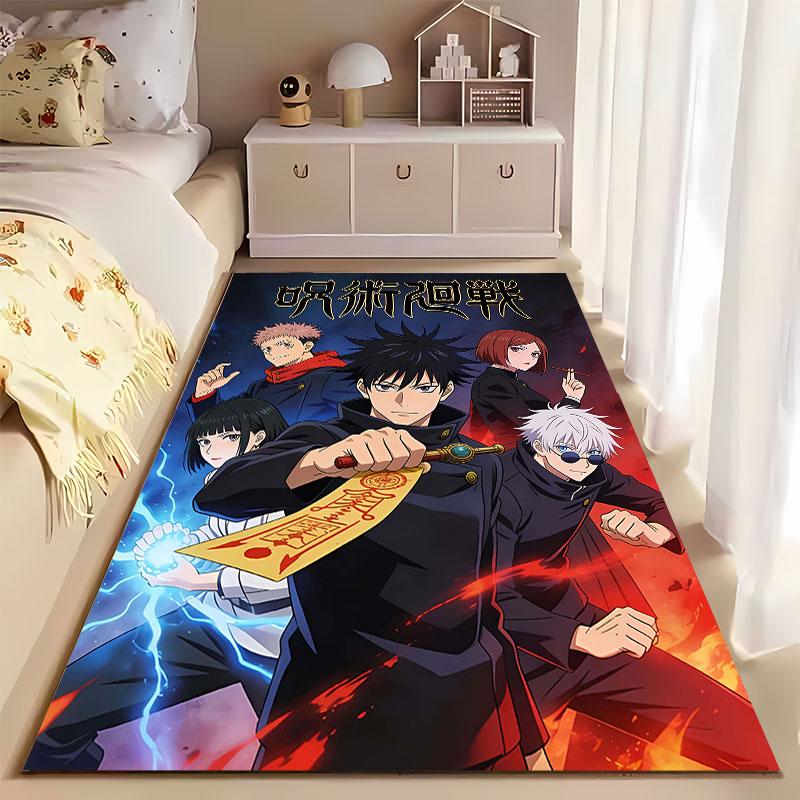 Anime Characters Battle Scene suitable as a non-slip mat for the living room or bedroom sofa