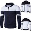 Mode Herren Winter Reißverschluss Sportbekleidung Patchwork Jacke Langarm Mantel
