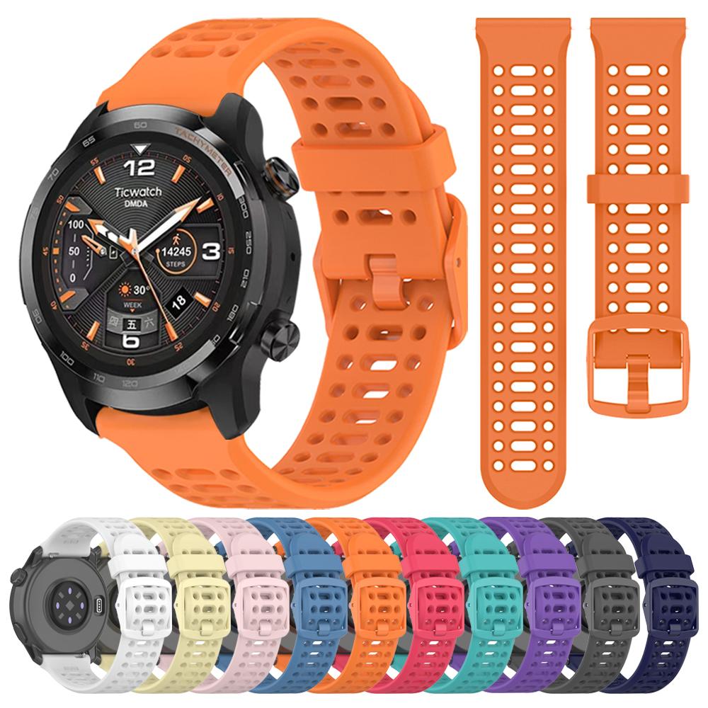 Sports Silicone Watch Strap For TicWatch Pro 3 Ultra Band For TicWatch GTW/GTX/S2/E2/E3/GTH Bracelet 20mm 22mm Soft Wristband