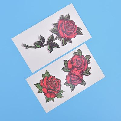 Vodotěsné dočasné tetovací nálepky Krásný květ Růže Falešné Flash Unisex