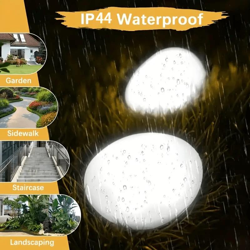 Solar Pebble Lawn Lights, Waterproof Outdoor Glowing Stone Lights, Garden Landscape Pathway Decorative Solar Lamps